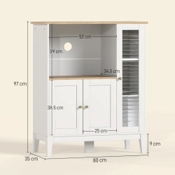 Буфет Homcom 83A-043V00WT (White/Natural) Thumb