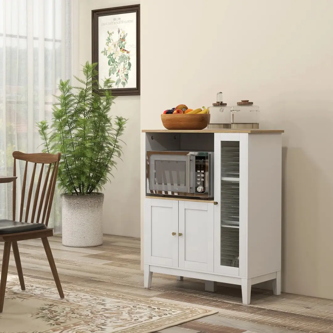 Буфет Homcom 83A-043V00WT (White/Natural)