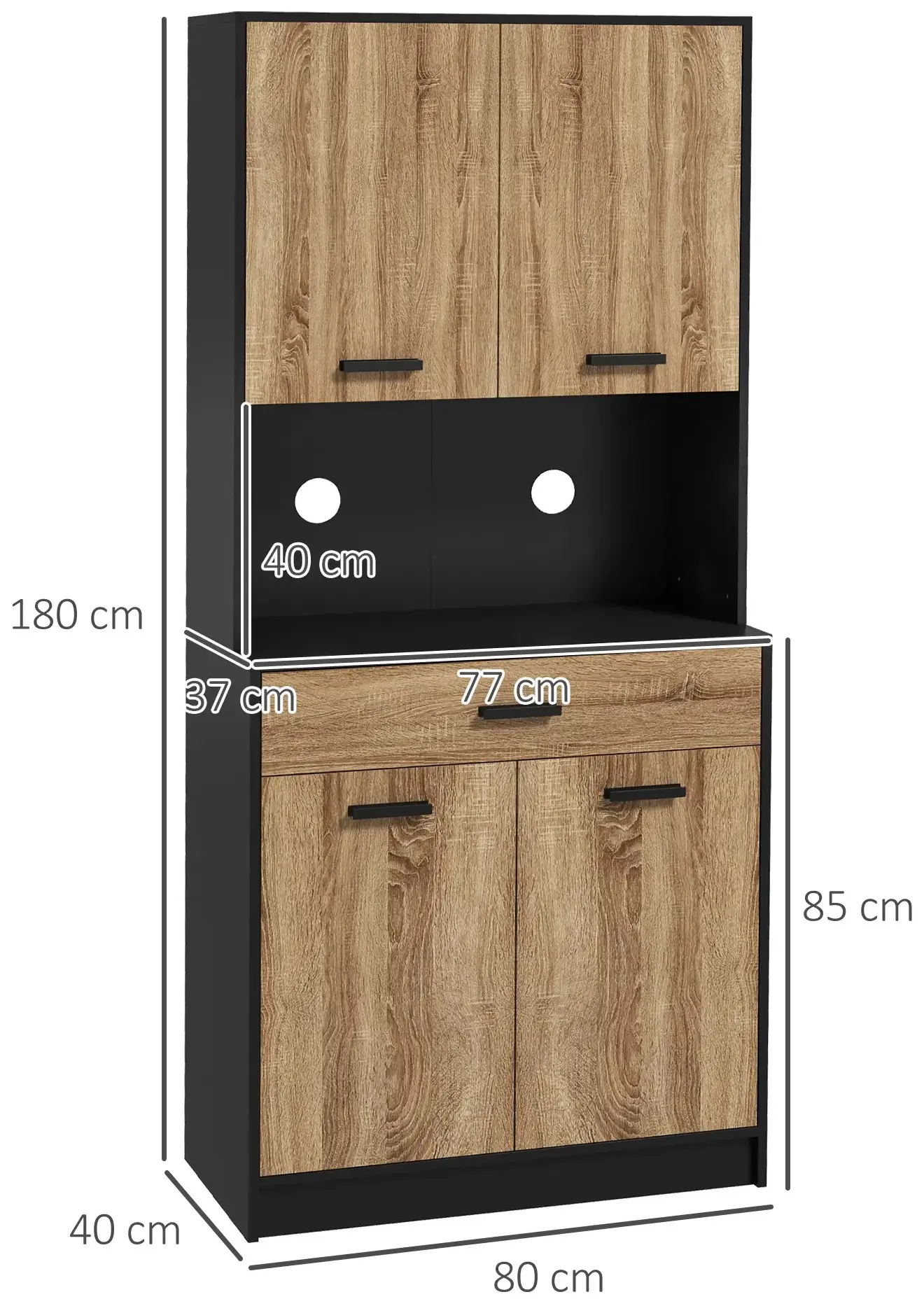 Буфет Homcom 83A-064V00ND (Natural/Black) - 4