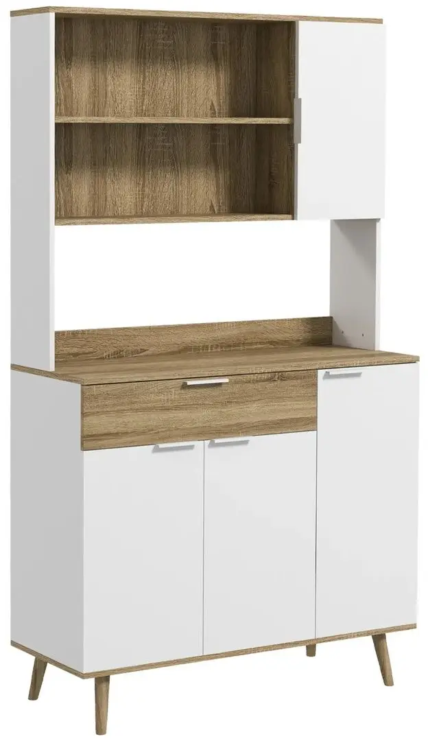 Bufet Homcom 83A-065V00WT 39x98x180 cm (White/Oak) - 3