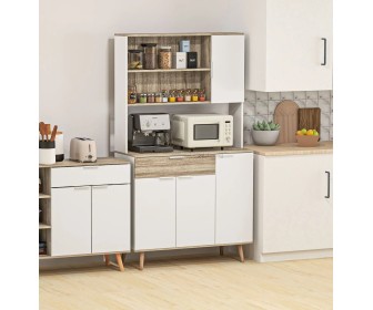 Bufet Homcom 83A-065V00WT 39x98x180 cm (White/Oak)