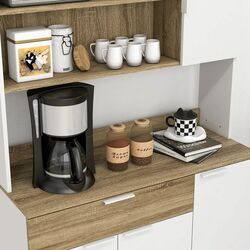 Bufet Homcom 83A-065V00WT 39x98x180 cm (White/Oak) Thumb