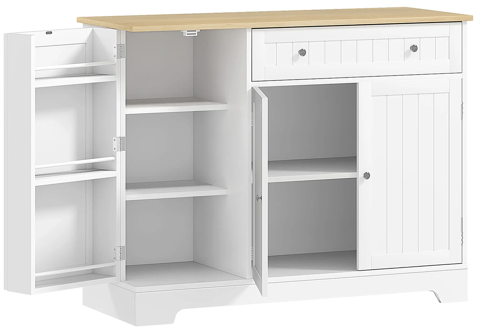 Bufet Homcom 83A-192V80WT (White/Oak) - 2