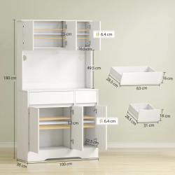 Bufet Homcom 83A-248V90WT (White) Thumb