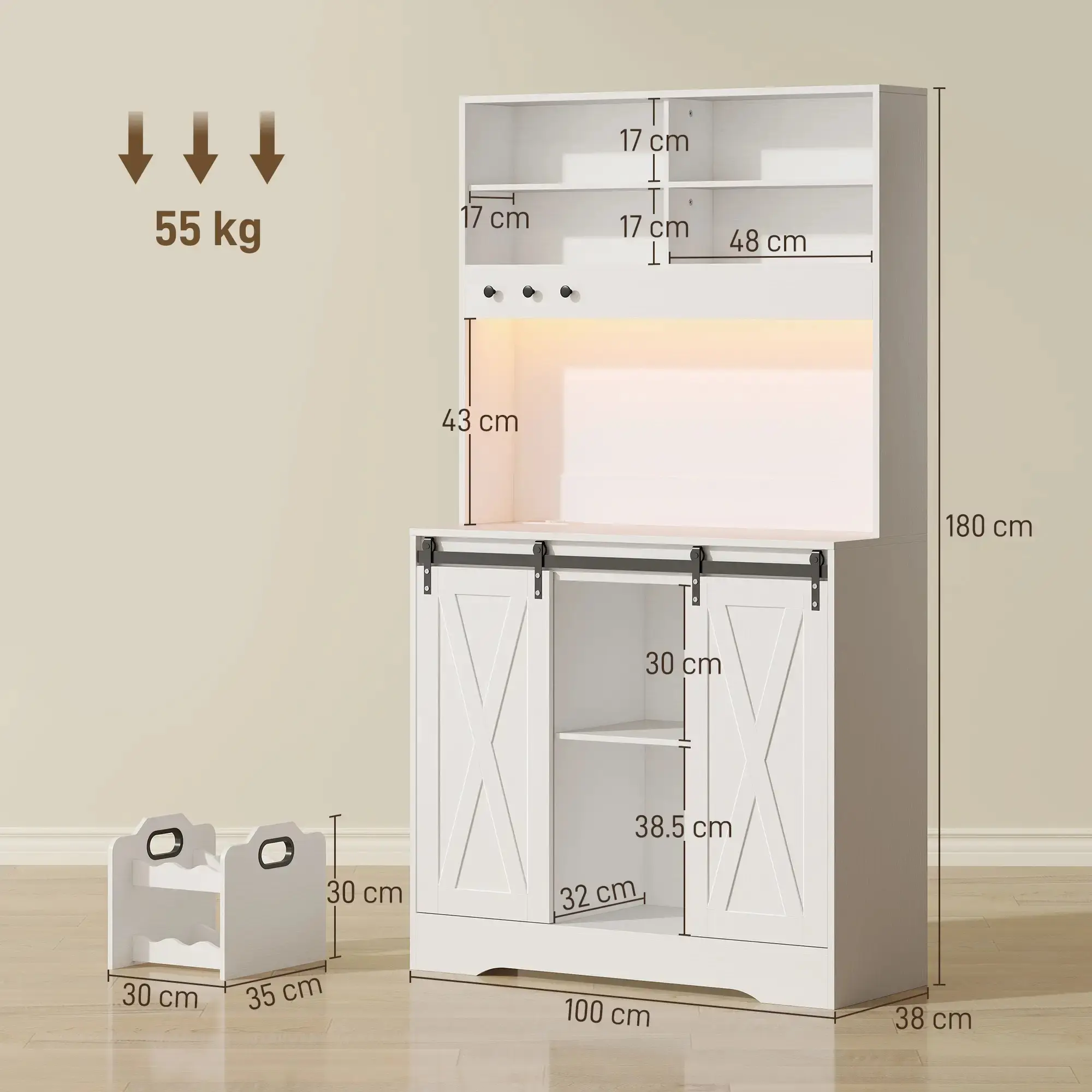 Bufet Homcom 83A-275V90WT (White) - 4