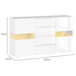 Буфет Homcom 83B-176V90WT (White Gloss) Thumb