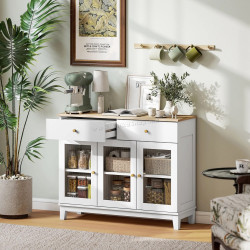 Буфет Homcom 83B-394V00WT (White/Oak)
