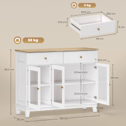 Буфет Homcom 83B-394V00WT (White/Oak) Thumb