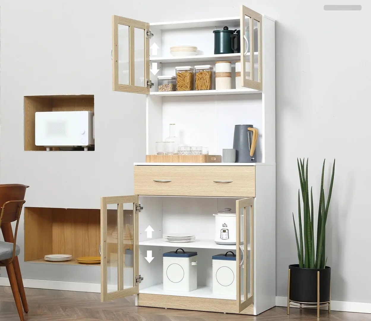 Servant Homcom 835-539 80x40x180 cm (Oak/White)