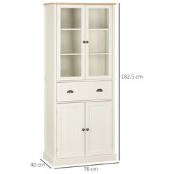 Сервант Homcom 835-602WT 76x40x182 cm (White-cream/Oak) Thumb