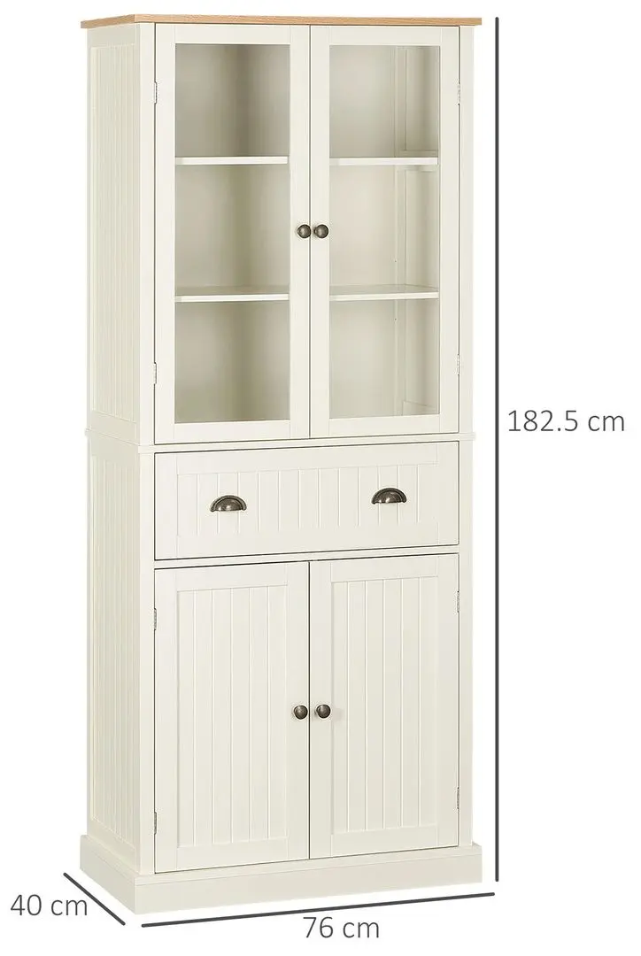 Сервант Homcom 835-602WT 76x40x182 cm (White-cream/Oak)