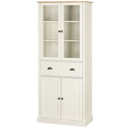 Сервант Homcom 835-602WT 76x40x182 cm (White-cream/Oak) Thumb