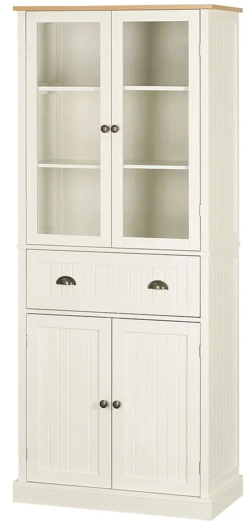 Сервант Homcom 835-602WT 76x40x182 cm (White-cream/Oak)
