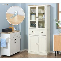 Сервант Homcom 835-602WT 76x40x182 cm (White-cream/Oak) Thumb