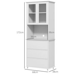 Сервант Homcom 83A-084V00WT 68x38x172 cm (White) Thumb