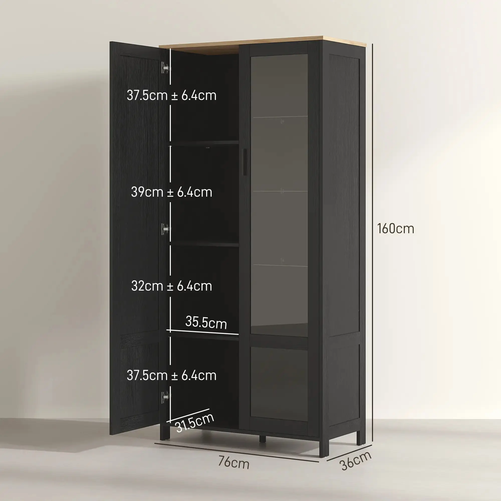 Шкаф-кладовка 835-652V80BK (Black) - 4