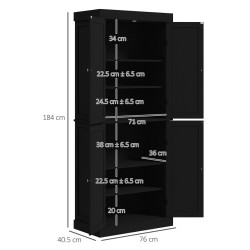 Шкаф-кладовка Homcom 835-118V82BK (Black) Thumb