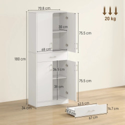 Шкаф-кладовка Homcom 83A-042V80WT (White) Thumb