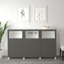 Буфет Ikea Besta/Lappviken/Sindvik с дверцами 180x42x112 (Темно-Серый) Thumb