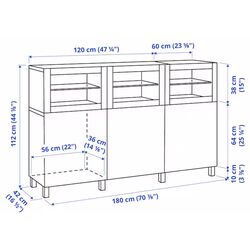 Буфет Ikea Besta/Lappviken/Sindvik с дверцами 180x42x112 (Темно-Серый) Thumb