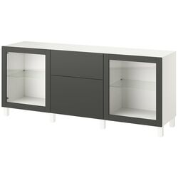 Bufet Ikea Besta/Lappviken/Sindvik/Stubbarp balamale cu inchidere lina 180x42x74 (Alb/Gri-inchis) Thumb