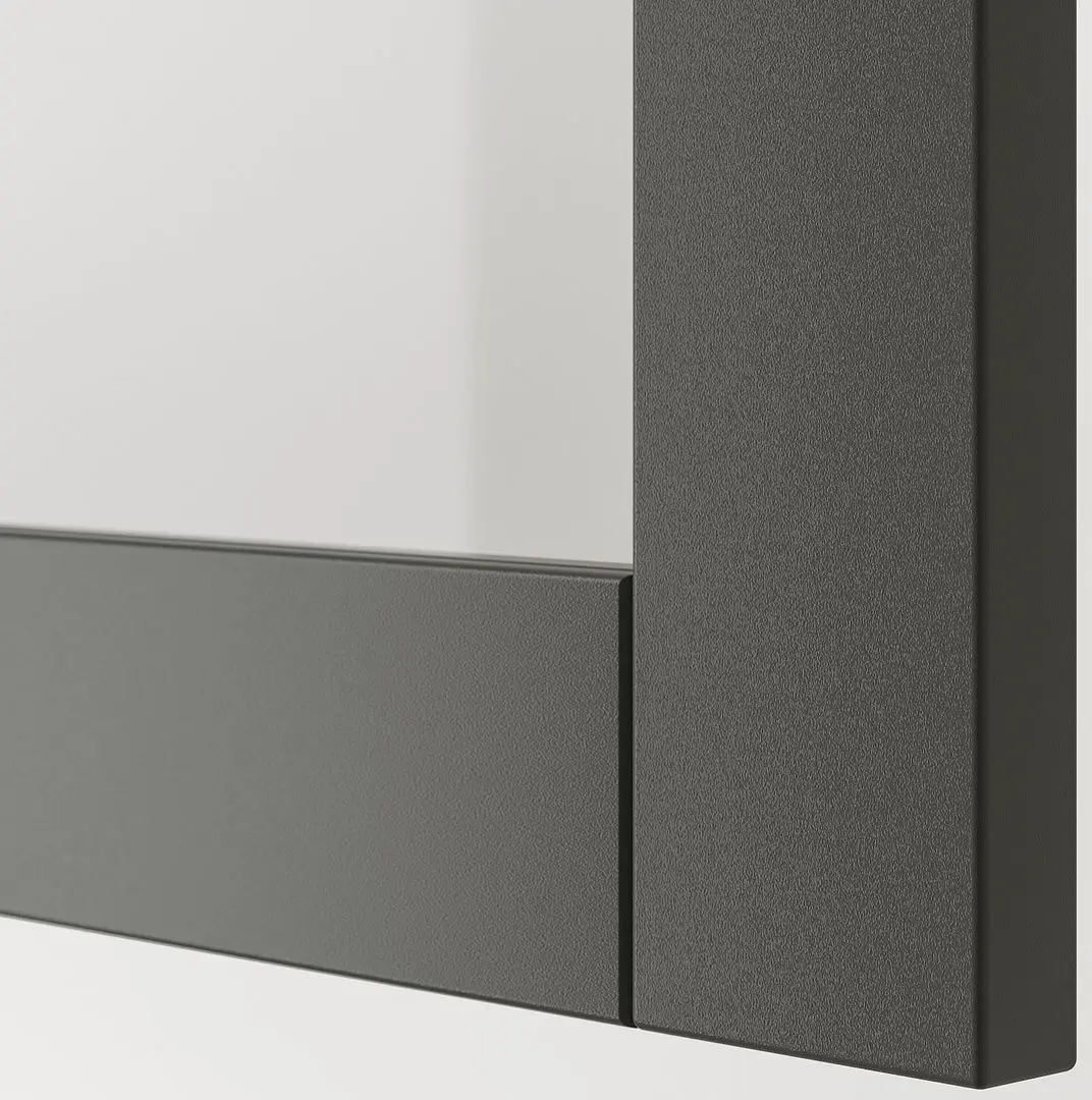 Bufet Ikea Besta/Lappviken/Sindvik/Stubbarp glisiera sertar cu sistem apasare 180x42x74 (Alb/Gri-inchis)