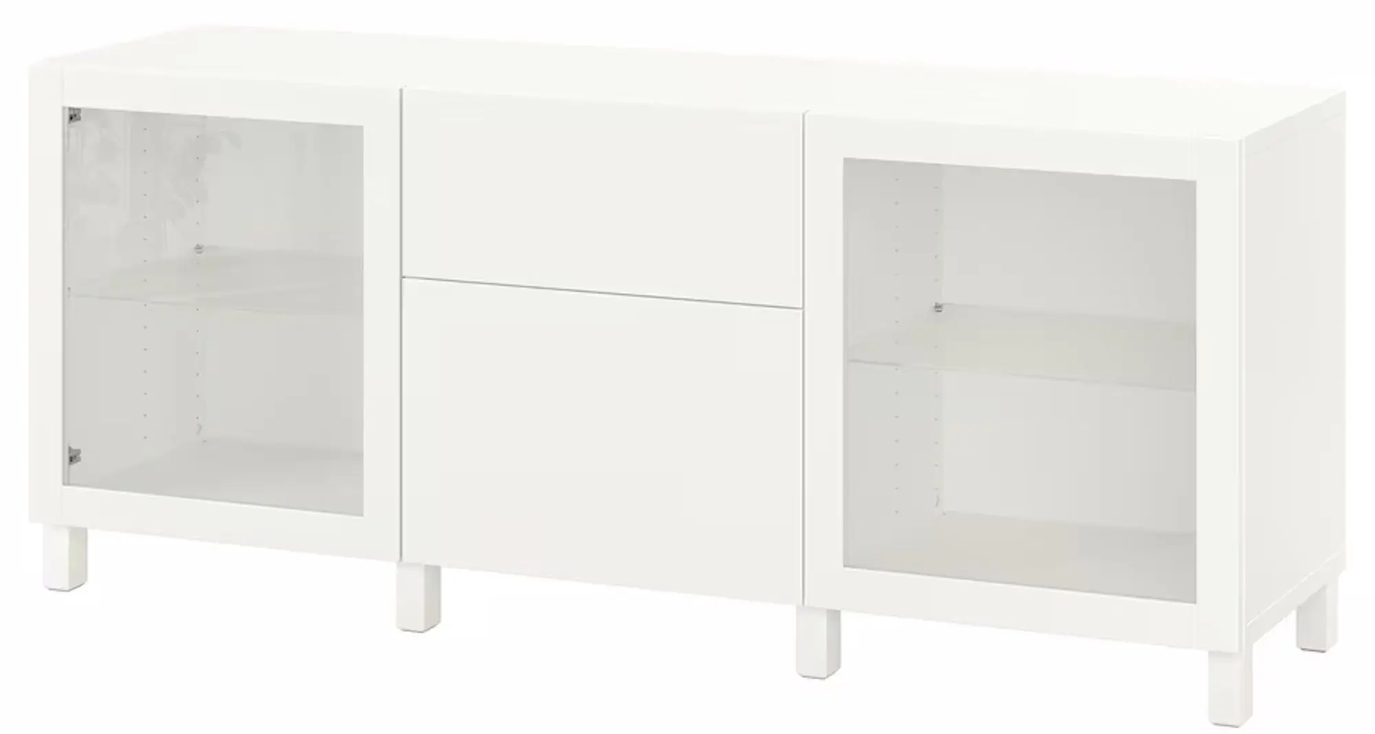Bufet Ikea Besta/Lappviken/Sindvik/Stubbarp sertare/sticla 180x42x74 (Alb) - 2