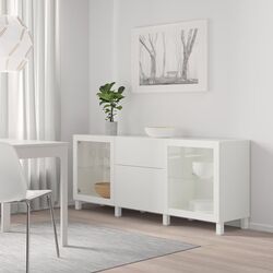 Буфет Ikea Besta/Lappviken/Sindvik/Stubbarp ящики/стекло 180x42x74 (Белый)