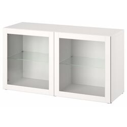 Bufet Ikea Besta/Ostvik sticla transparenta 120x42x38 (Alb) Thumb