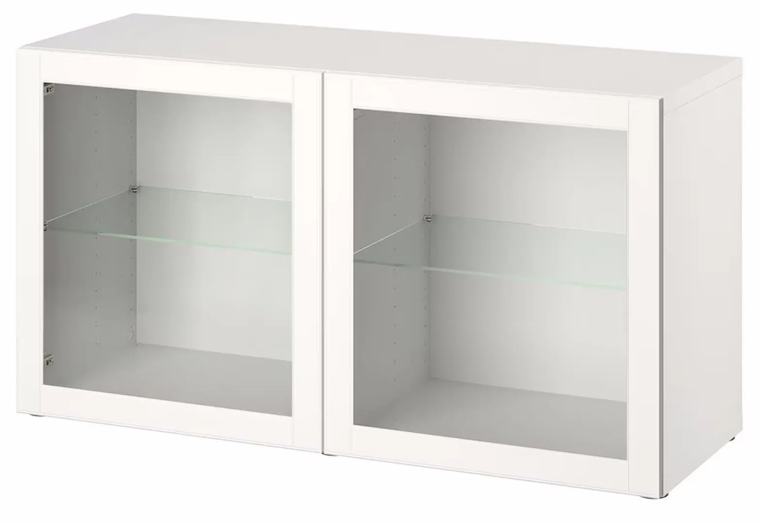 Bufet Ikea Besta/Ostvik sticla transparenta 120x42x38 (Alb)