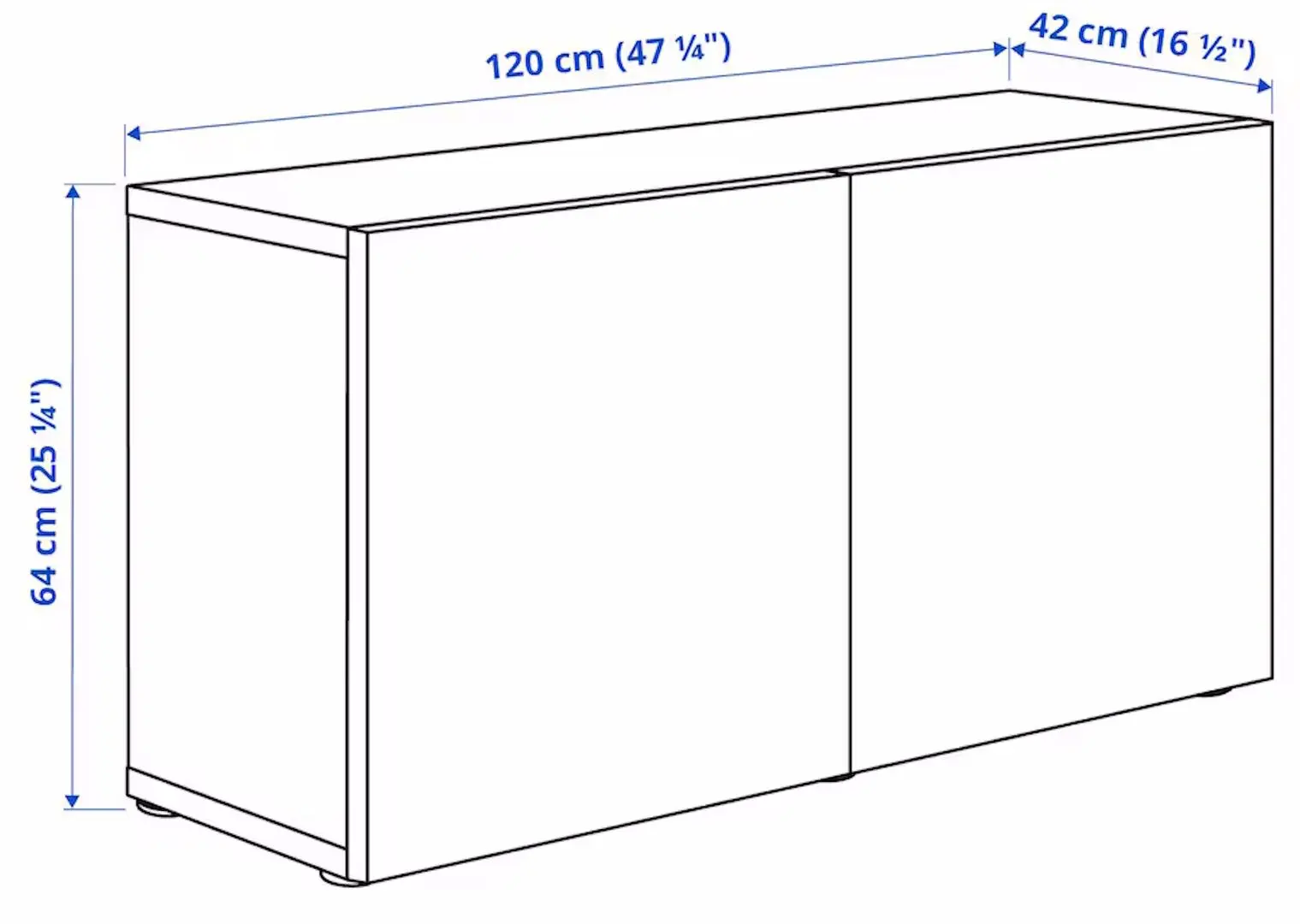 Bufet Ikea Besta/Ostvik sticla transparenta 120x42x38 (Alb)