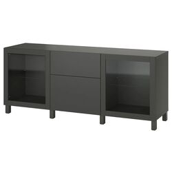 Буфет Ikea Besta/Sindvik/Stubbarp ящики/плавно-закрывающиеся направляющие 180x42x74 (Темно-Серый) Thumb
