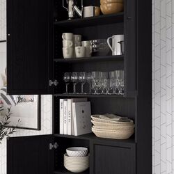 Biblioteca Ikea Billy/Oxberg cu usi/unitate suplimentara 80x30x237 (Negru Aspect Stejar) Thumb