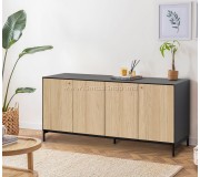 Буфет Ikea Boastad шпон 161х52х75 (Черный/Дуб)