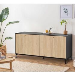 Bufet Ikea Boastad furnir 161х52х75 (Negru/Stejar)