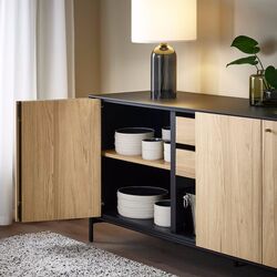 Bufet Ikea Boastad furnir 161х52х75 (Negru/Stejar) Thumb