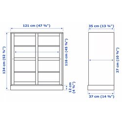 Bufet Ikea Havsta plinta/sticla transparenta 121x37x134 (Alb) Thumb