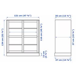 Bufet Ikea Havsta plinta/sticla transparenta 121x37x134 (Gri-Bej) Thumb