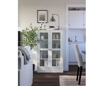 Буфет Ikea Havsta цоколь/прозрачное стекло 81x37x134 (Белый)