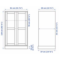 Bufet Ikea Havsta plinta/sticla transparenta 81x37x134 (Alb) Thumb