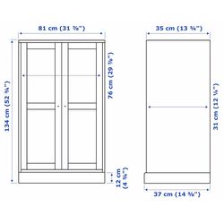 Bufet Ikea Havsta plinta/sticla transparenta 81x37x134 (Gri-Bej) Thumb