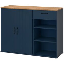 Bufet Ikea Skruvby 120x38x90 (Negru-Albastru) Thumb