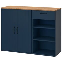 Bufet Ikea Skruvby 190x90 (Negru-Albastru/Aspect Stejar) Thumb