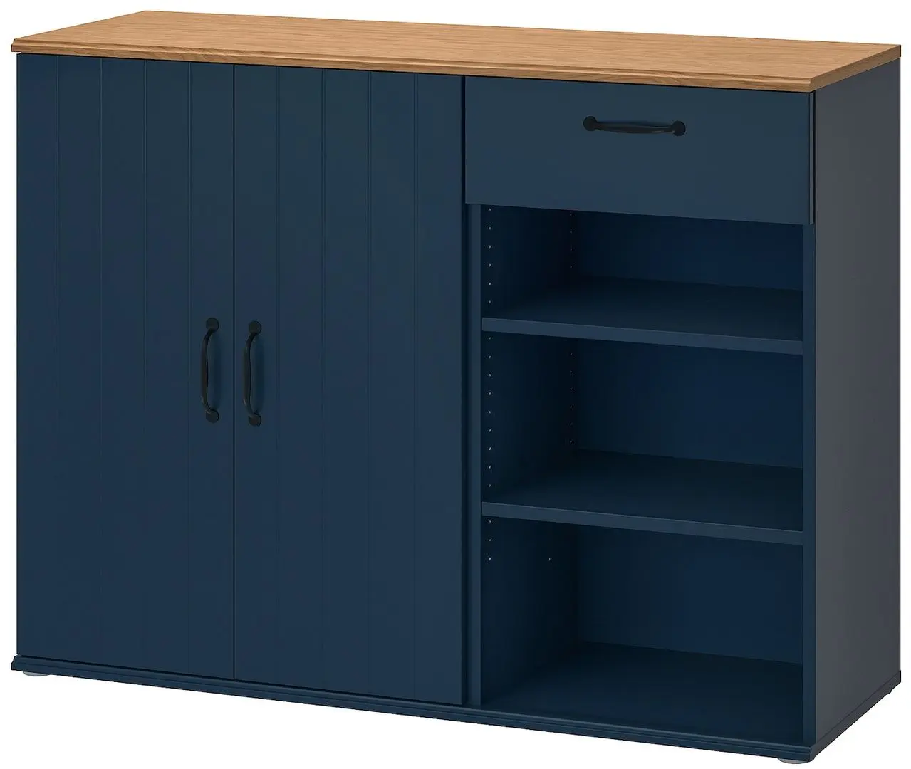 Bufet Ikea Skruvby 190x90 (Negru-Albastru/Aspect Stejar)