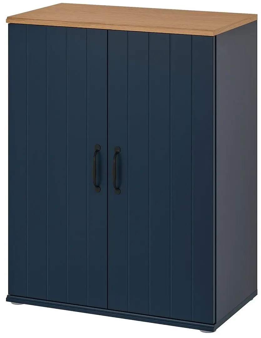 Bufet Ikea Skruvby 190x90 (Negru-Albastru/Aspect Stejar)