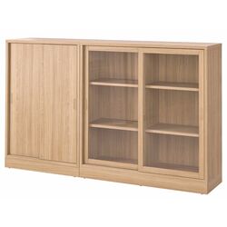 Bufet Ikea Tonstad usi glisante/sticla transparenta/furnir 202х37х120 (Stejar) Thumb