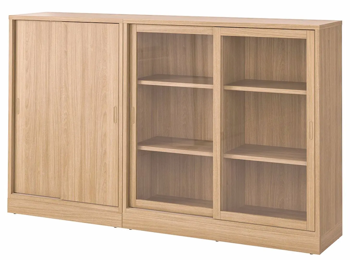 Bufet Ikea Tonstad usi glisante/sticla transparenta/furnir 202х37х120 (Stejar)