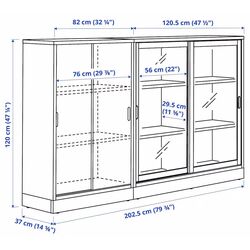Bufet Ikea Tonstad usi glisante/sticla transparenta/furnir 202х37х120 (Stejar) Thumb