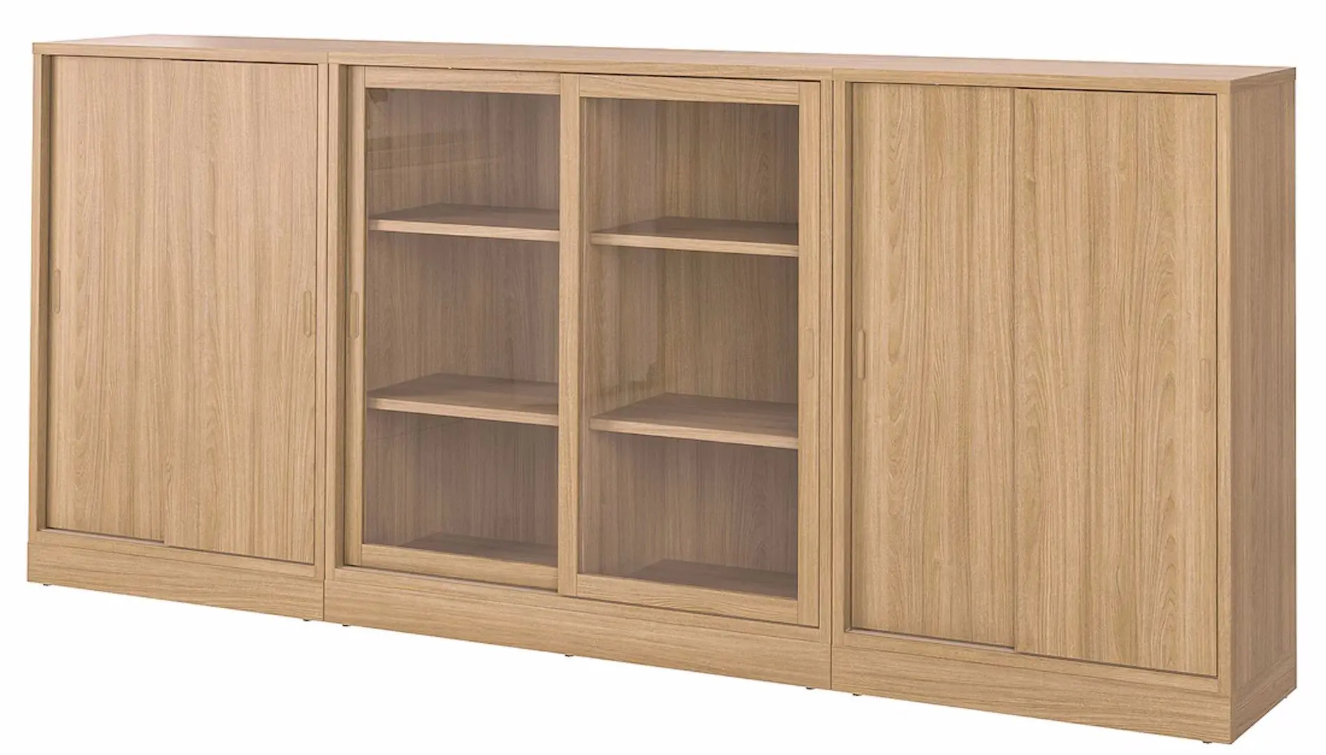 Bufet Ikea Tonstad usi glisante/sticla transparenta/furnir 284х37х120 (Stejar)