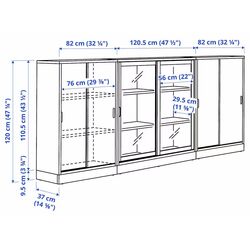 Bufet Ikea Tonstad usi glisante/sticla transparenta/furnir 284х37х120 (Stejar) Thumb